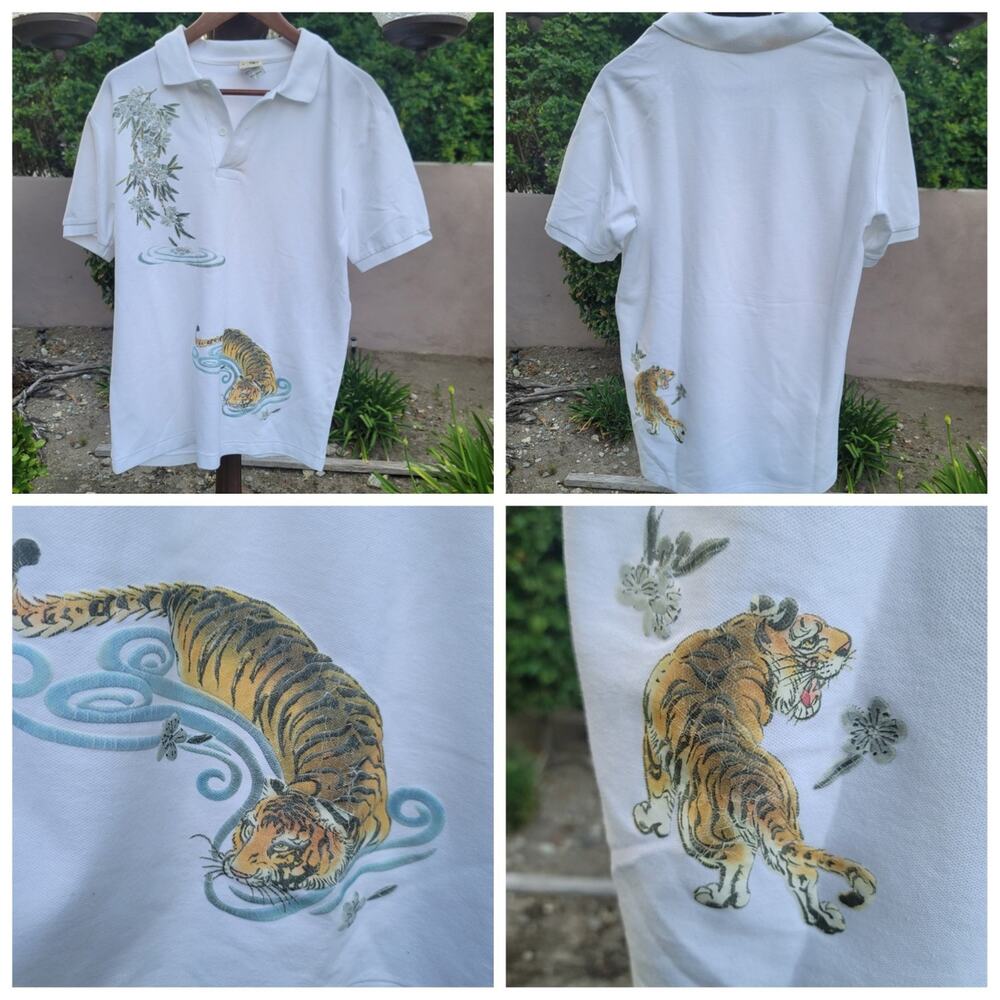 Vtg Japanese Brand Tigers Polo Shirt
